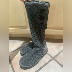 UGG Australia Cardy Classic Knit Tall Sweater Boots Grey Women's Size 10